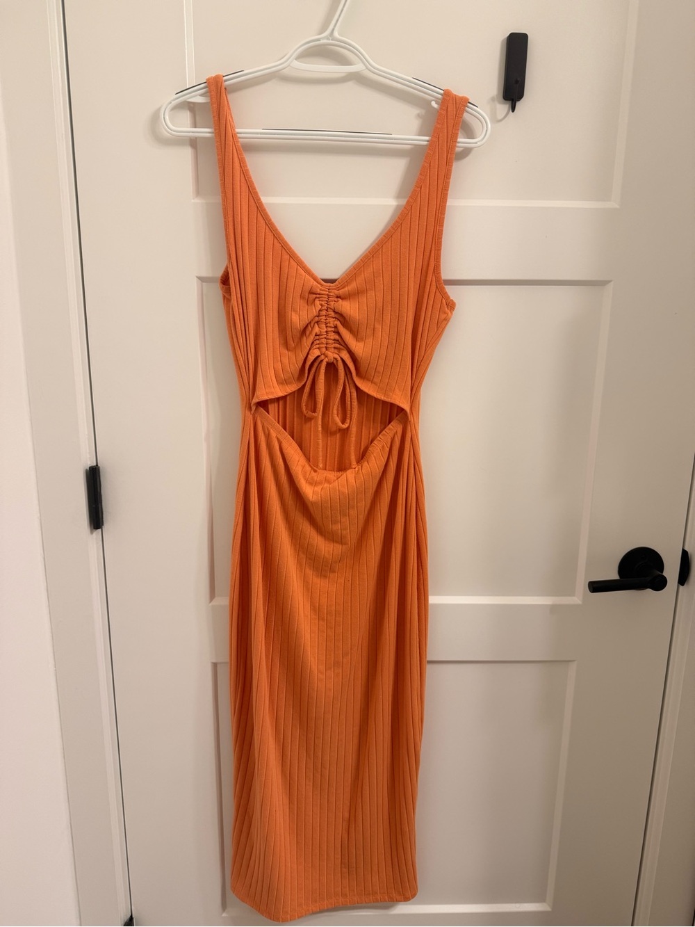 Billabong Ribbed Cutout Midi Dress - Orange (S)